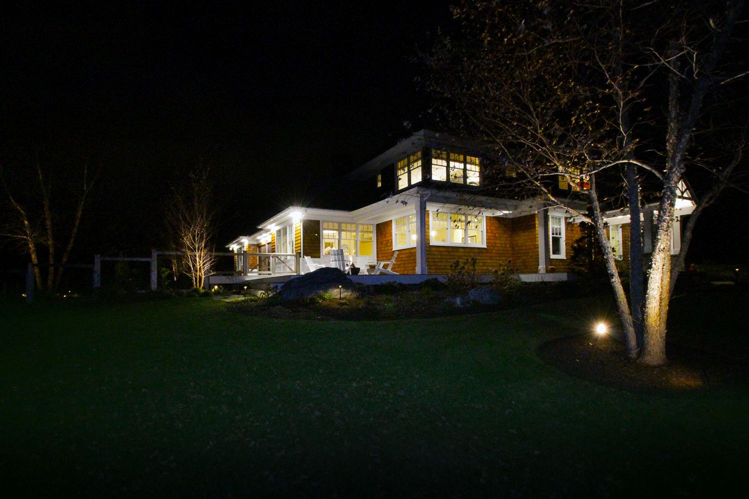 Interior and exterior lighting and electrical wiring luxury home middletown rhode island