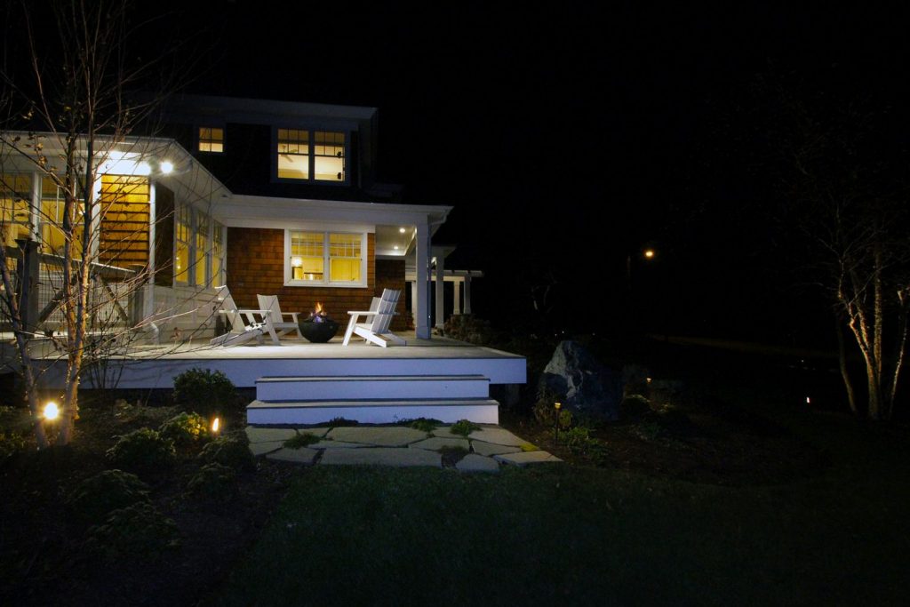 Exterior lighting and electrical wiring luxury home middletown rhode island